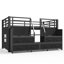 Lit mezzanine double avec plusieurs espaces de rangement et éclairage intégré