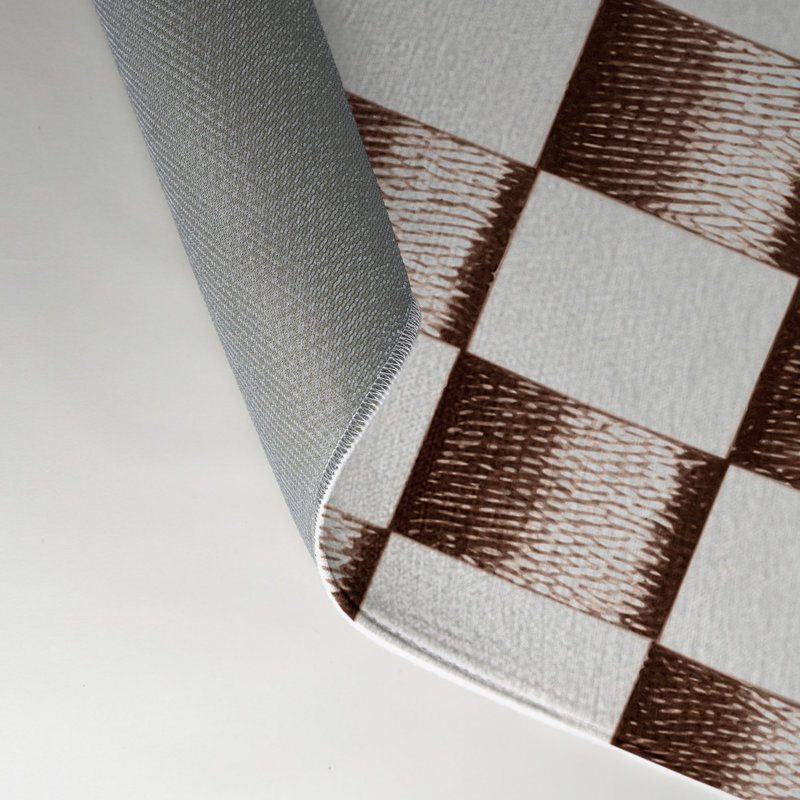 Tapis d'intérieur et d'extérieur à carreaux beige, Rectangulaire 3 pi x 5 pi