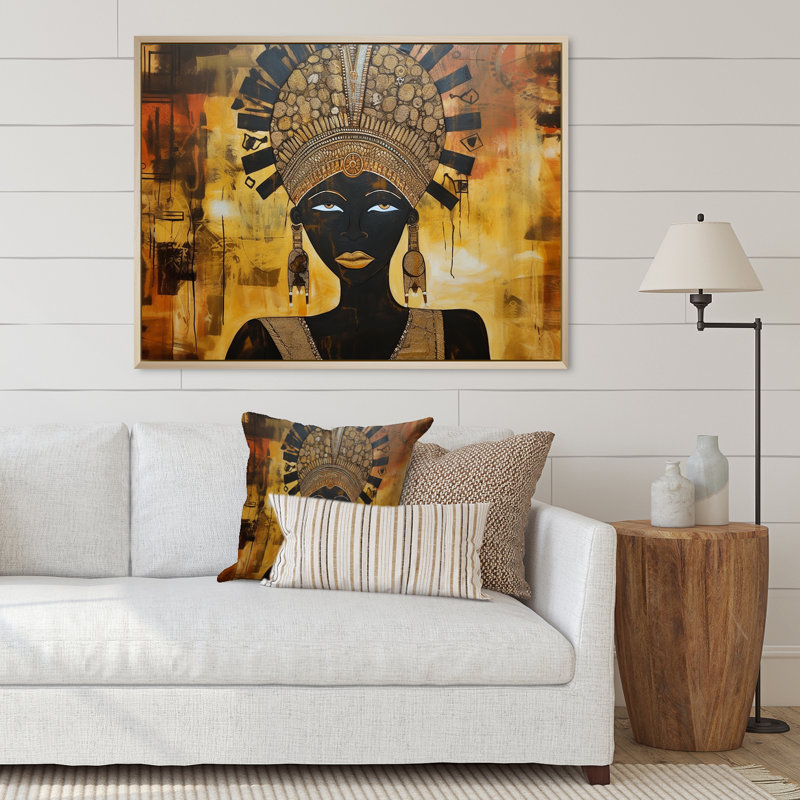 «Graces African Warrior Queen» sur toile, H 30 po x l 40 po x P 1,5 po, Cadre naturel flottant
