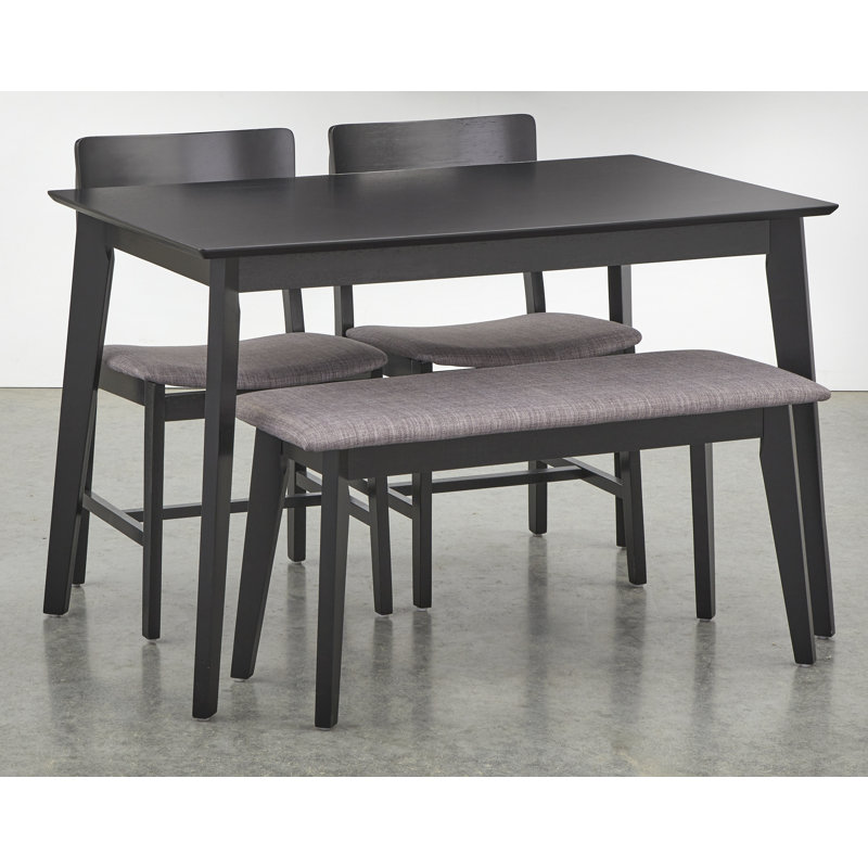 Fasano 4 - Person Four Leg Dining Set, Gray/Black