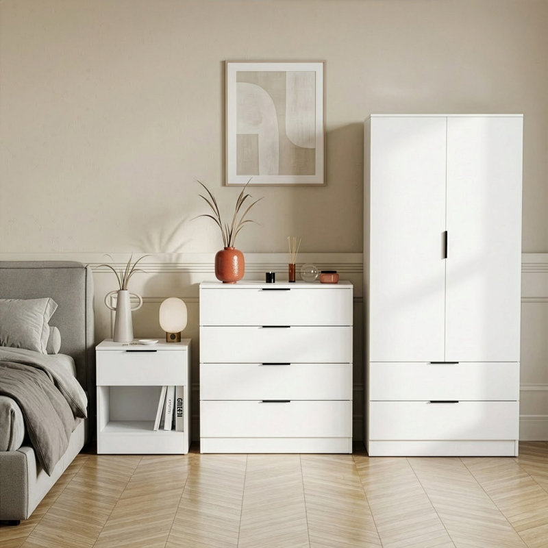 3 Piece Bedroom Set, Black