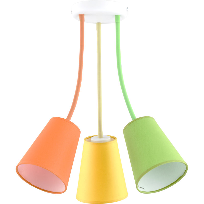 Habibah 3 - Light Cluster Pendant, White, Orange/Yellow/Green