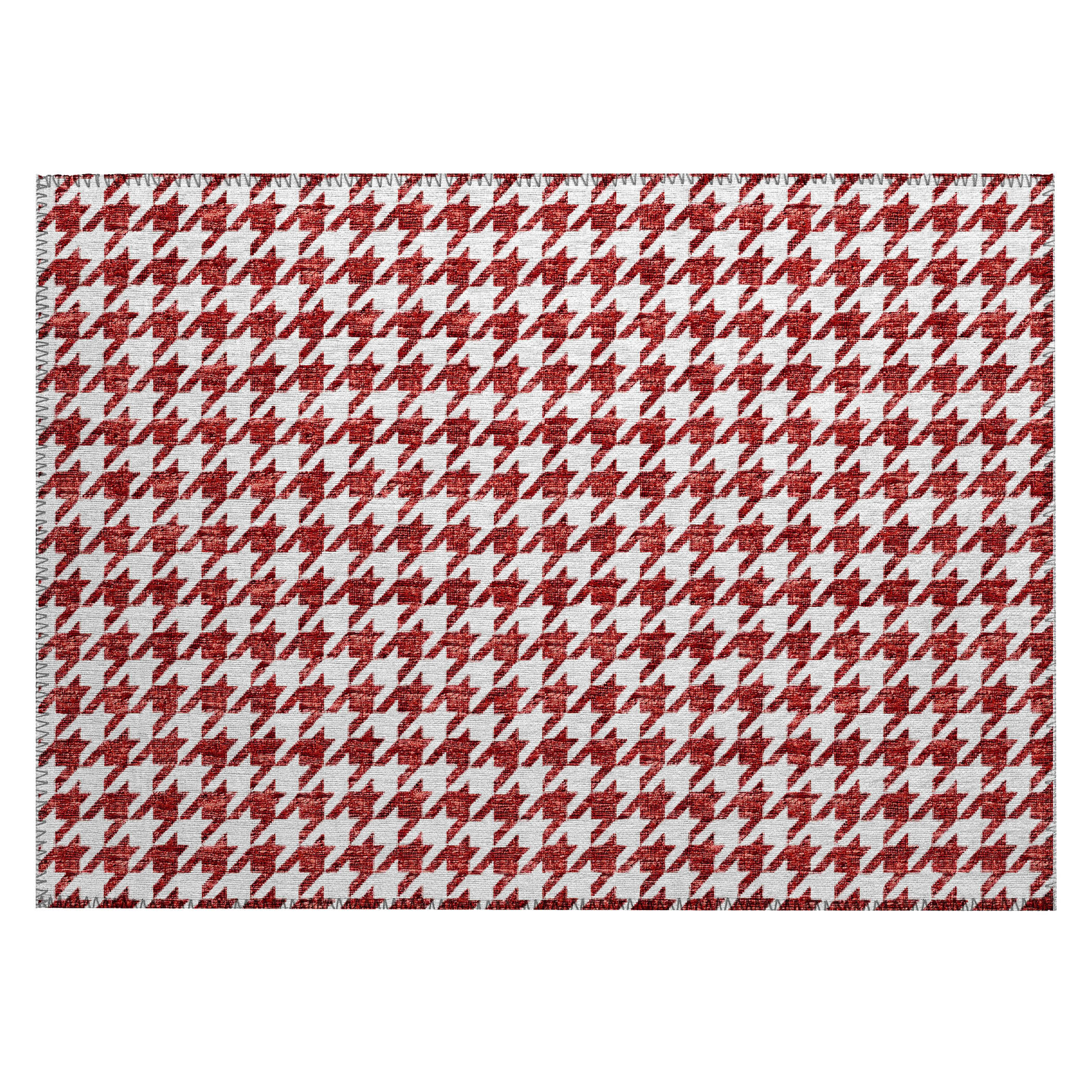 Bungalow Rose Loreen Houndstooth Machine Woven Polyester Indoor ...