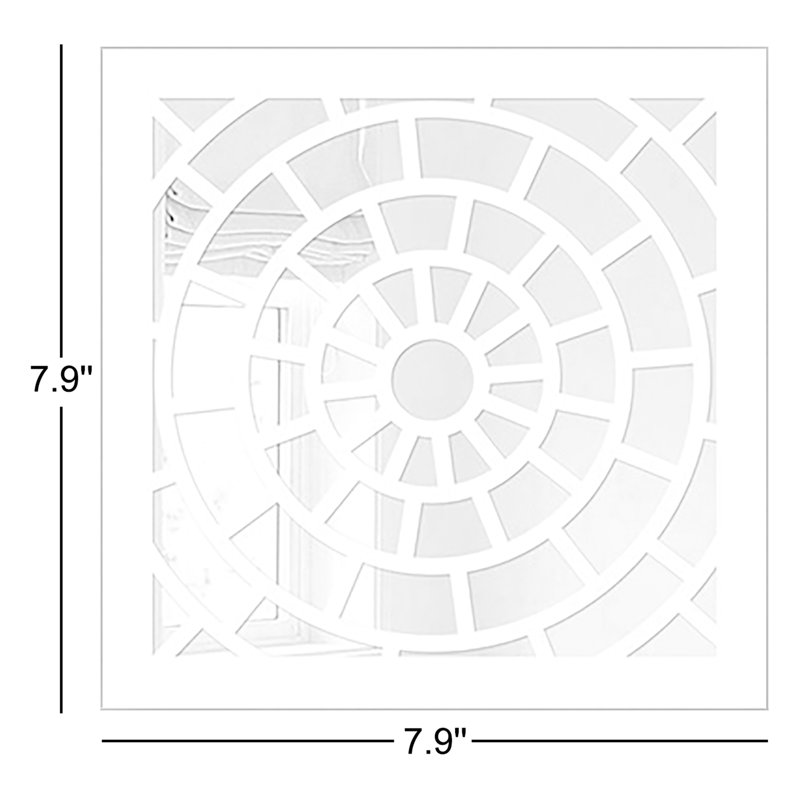 Ensemble de miroir élégant (4 pièces) 7,9 po x 7,9 po | 100% verre avec motif de fibres à densité moyenne de 0,12 pouce découpé au laser | Conception facile à suspendre au mur | Parfait pour la décoration intérieure, le salon et la chambre à coucher