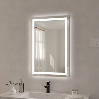 Swarm 24 in. W x 36 in. H Rectangular Frameless LED Wall Bathroom Vanity Mirror