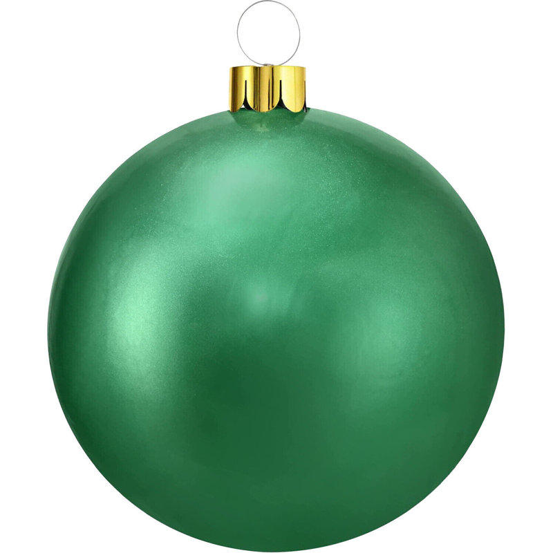 18cm Holiday Ball Ornament, Green, 18cm H x 15cm W x 10cm D