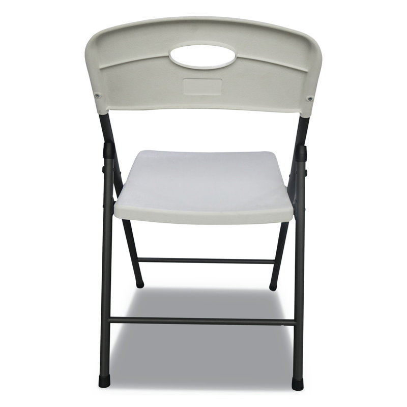 White Metal Frame Armless Folding Reception Chair Set
