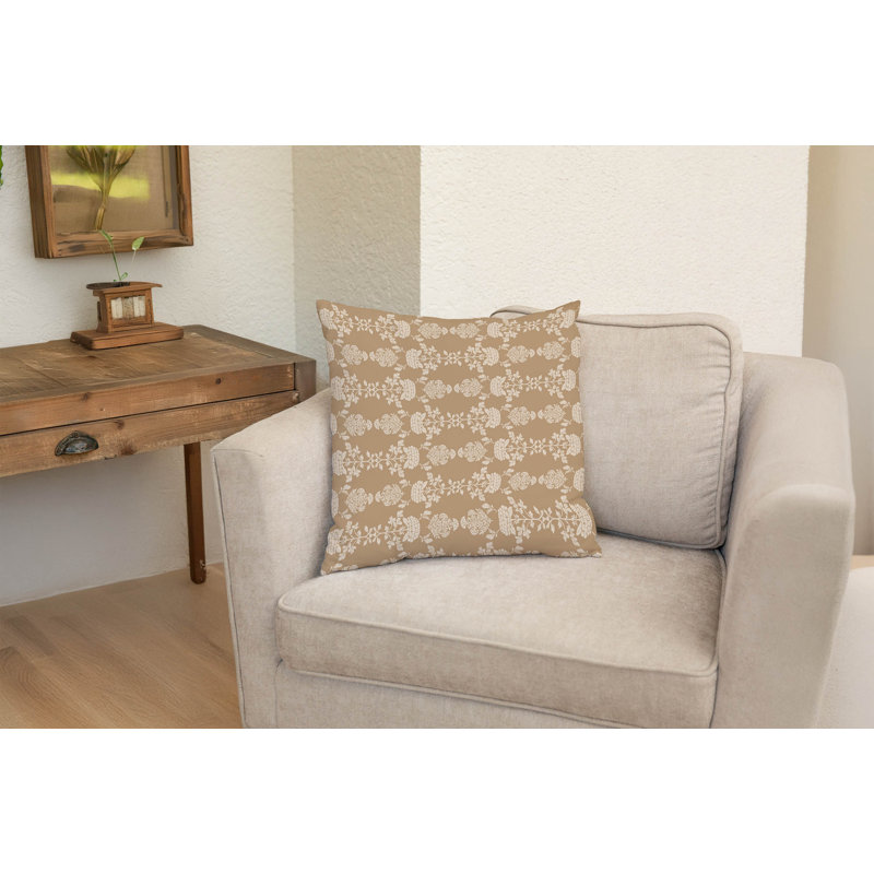 Coussin décoratif décoratif pia, Naturel, Carré 16 po