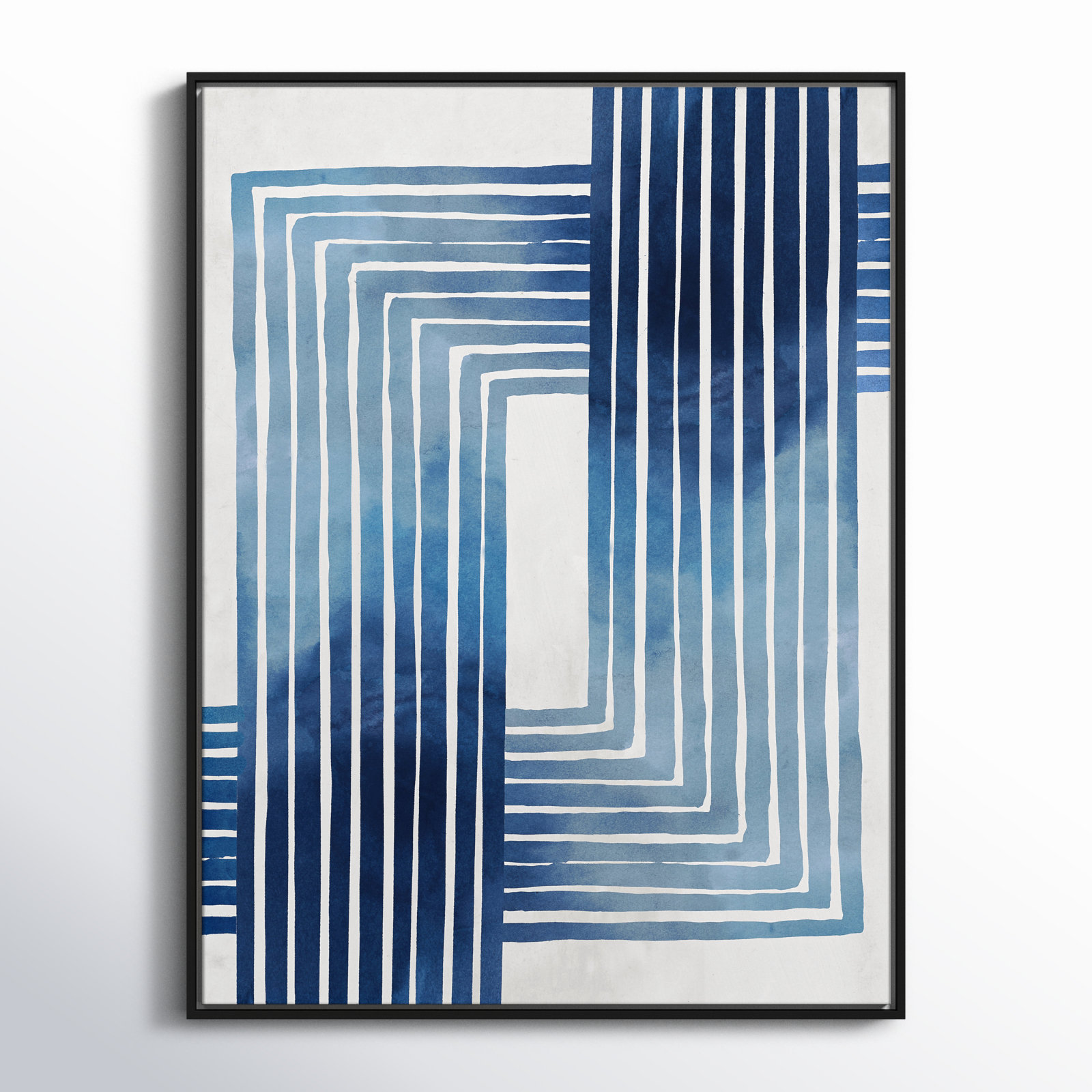 Lanny "In Unison" Painting by Eva Watts, 41.5" H x 31.5" W x 2" D, Black Framed Canvas
