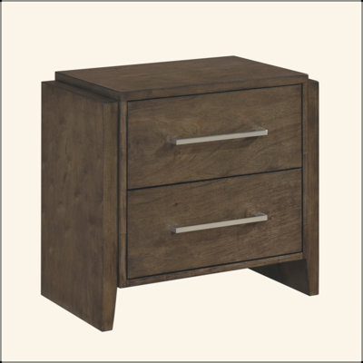 Table de chevet en bois d'hévéa massif 1 pièce