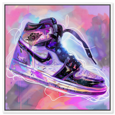 Delicate Neon Sneakers Canvas Girl Sneaker Prints by