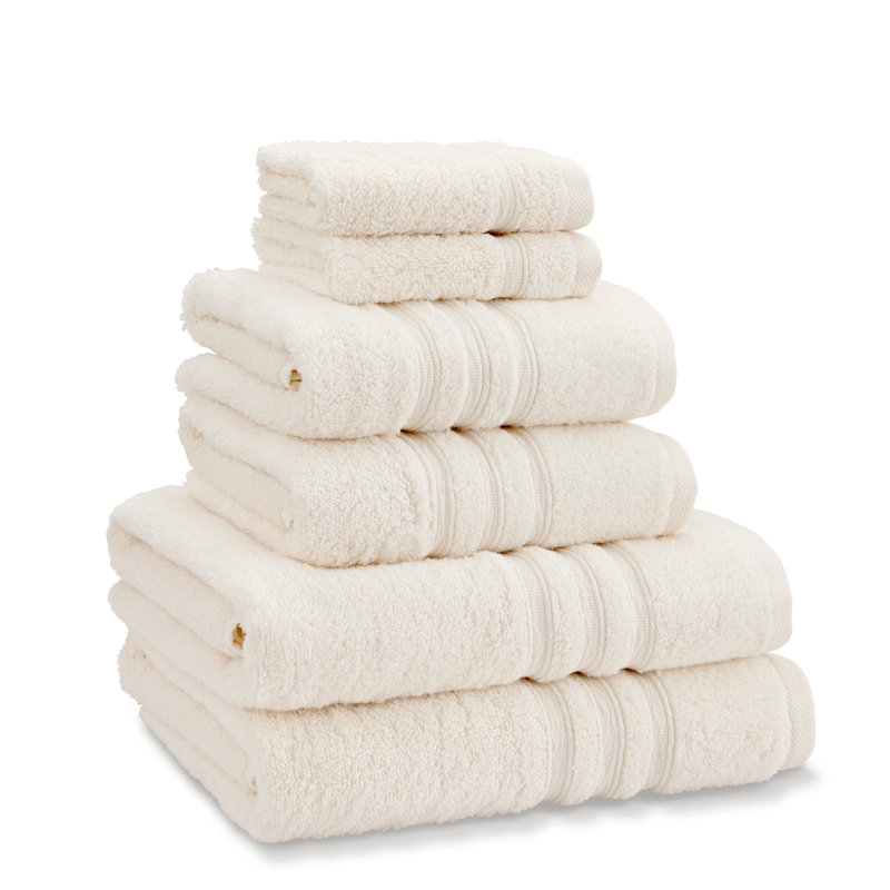 Zero Twist 100% Cotton 6-Piece Towel Bale, Cream