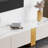 Modern Luxury 79'' Media Console with 4 Drawers, TV Stand Media Console and Modern TV Console Table, Fuax Marble Top and Gold Legs, Fully-assembled