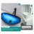 Bathroom Artistic Tempered Glass Blue Vessel Bathroom Sink Pop-Up Drain, Blue Boat Shape Bathroom Sink Above Counter (No Faucet)(Includes Only The Bathroom Sink)-821461408