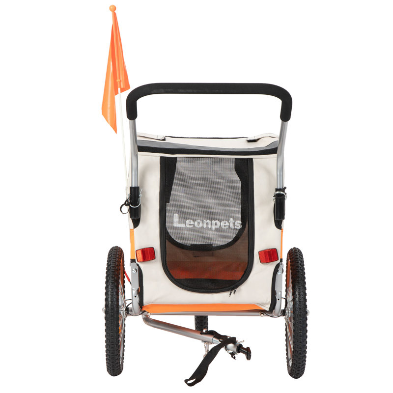 Remorque, poussette et poussette pour chien Aobei 2-en-1, Orange