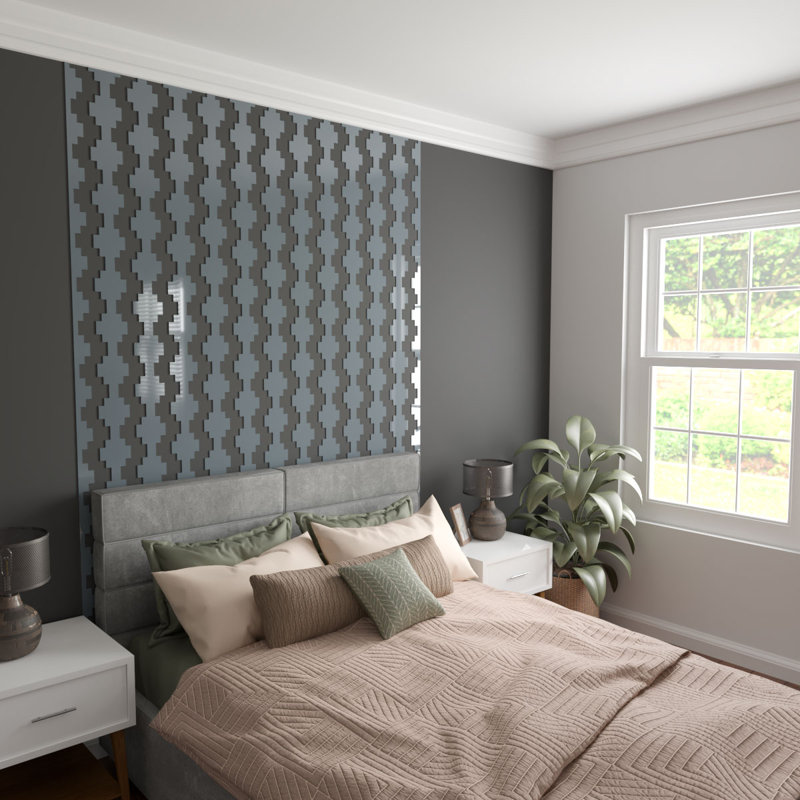 Ensemble de panneaux muraux décoratifs réglables en acrylique Gypse (paquet de 15), H 47 po x l 4,875 po, Gris foncé