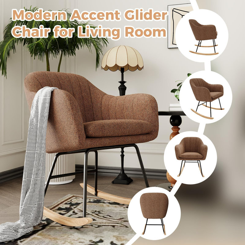 Iron Rocking Chair, Brown