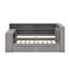 Lit plateforme simple avec tablettes de rangement, tiroirs, station de charge, DEL, bureau et tête de lit tapissier-1266163605