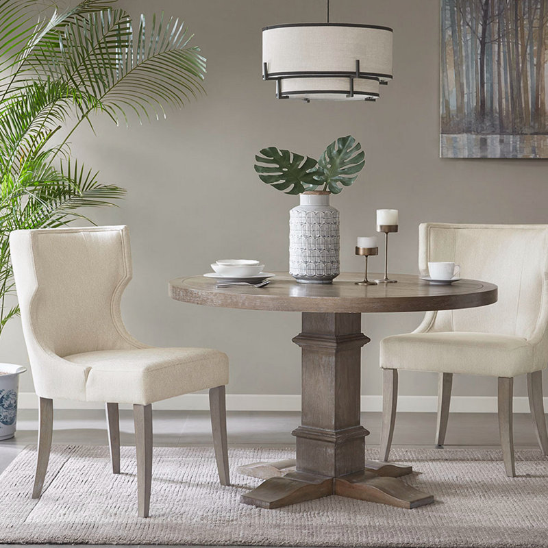 Ensemble de 2 chaises de salle à manger, Motifs géométriques gris