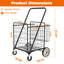 Chariot utilitaire pliable Bigger Super Jumbo avec panier double et roulettes pivotantes à 360 °, structure en acier inoxydable robuste-121869938