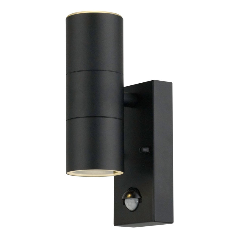 Michale Outdoor Armed Sconce, 2 Lights, Black