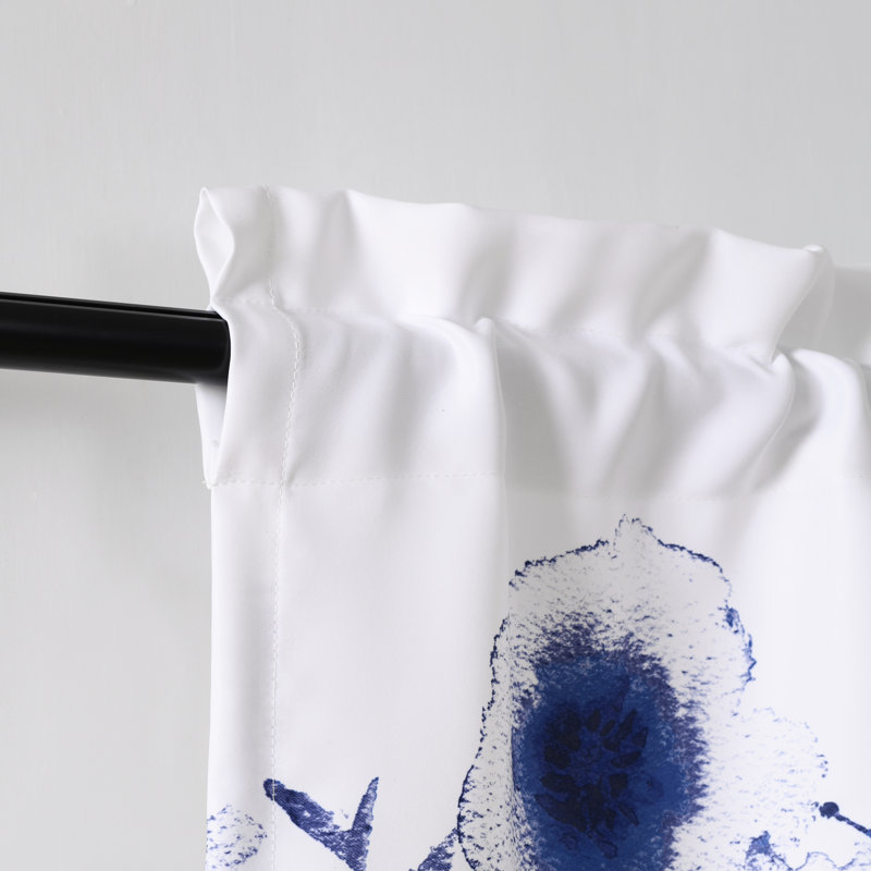 Zuri Floral Tailored Window Valance, Navy