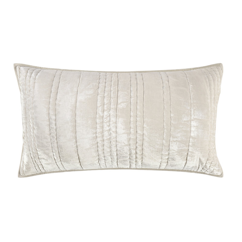 Seville Woven Pick Stitch Velvet Fabric Sham, White, King