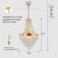 Lustre suspendu moderne en cristal 6 lumières avec finition dorée
