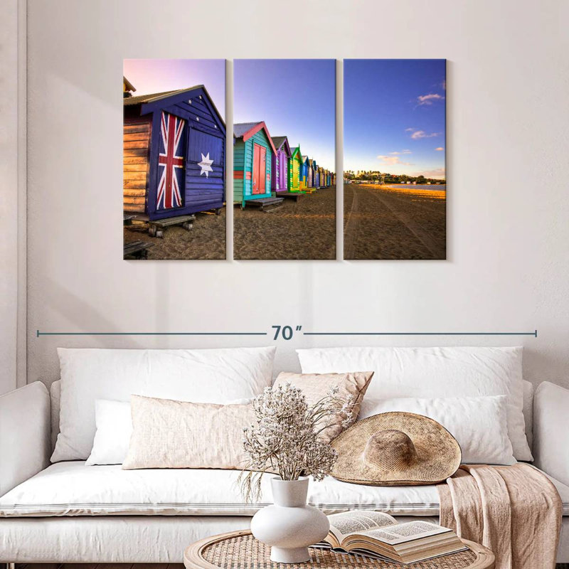 Lilie huttes de plage multicolores Brighton, H 28 po x l 45 po