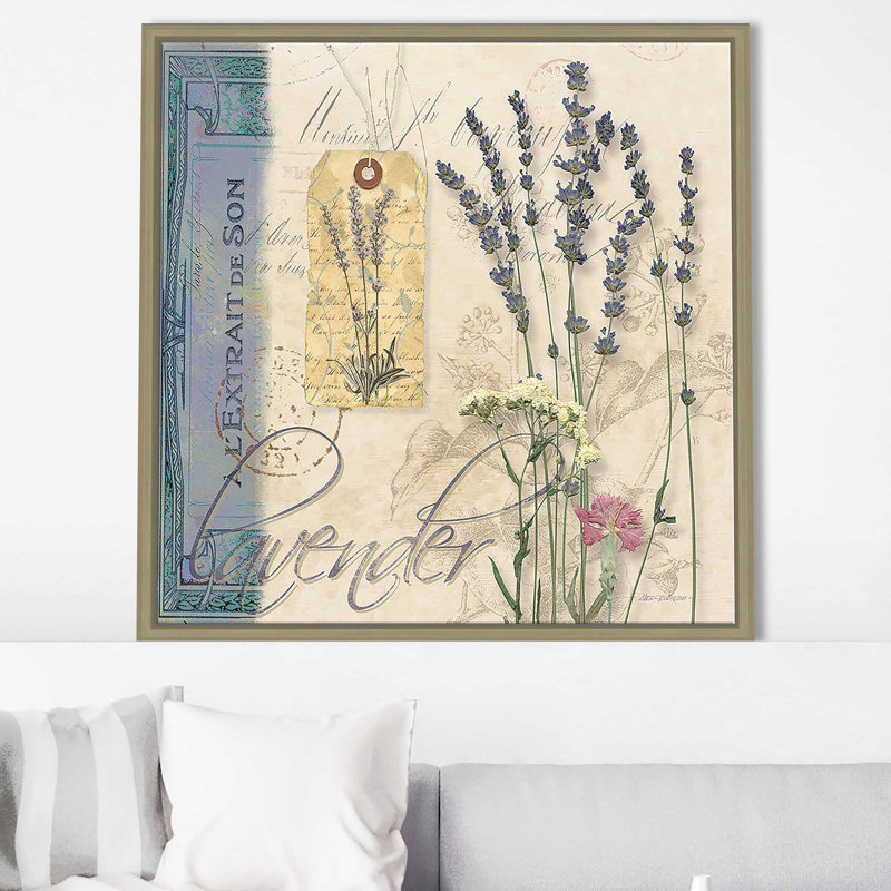 Lavande (carré) par Carol Robinson, reproduction, H 31,5 po x l 31,5 po x P 2 po, Cadre flottant champagne