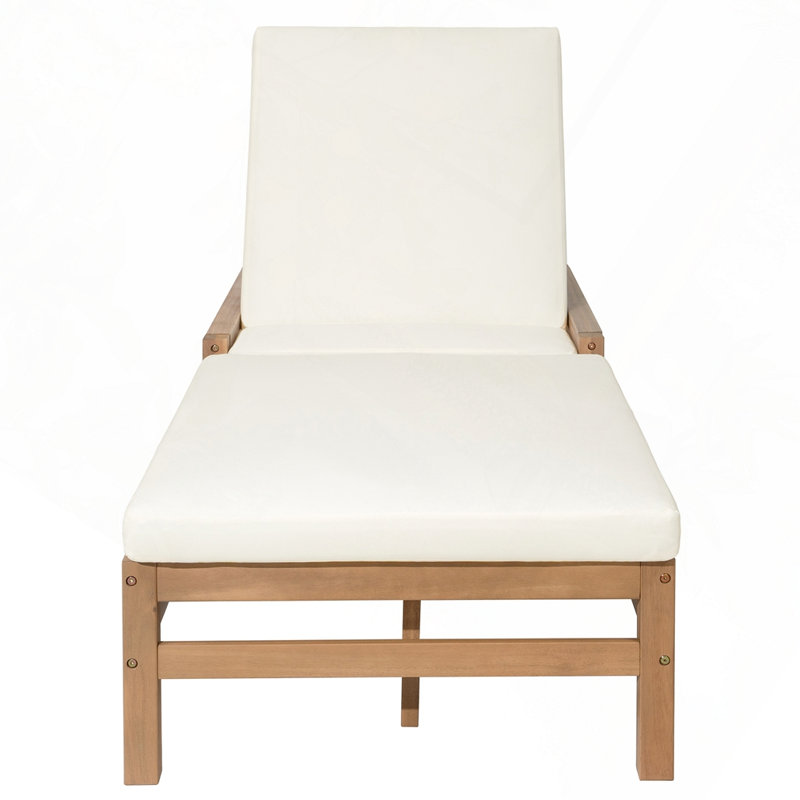 5-Position Adjustable Outdoor Chaise Lounge, 1, Light Teak