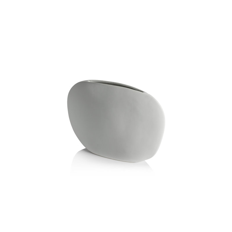 Ceramic Table Vase, 7.5" H x 10.5" W x 2.25" D