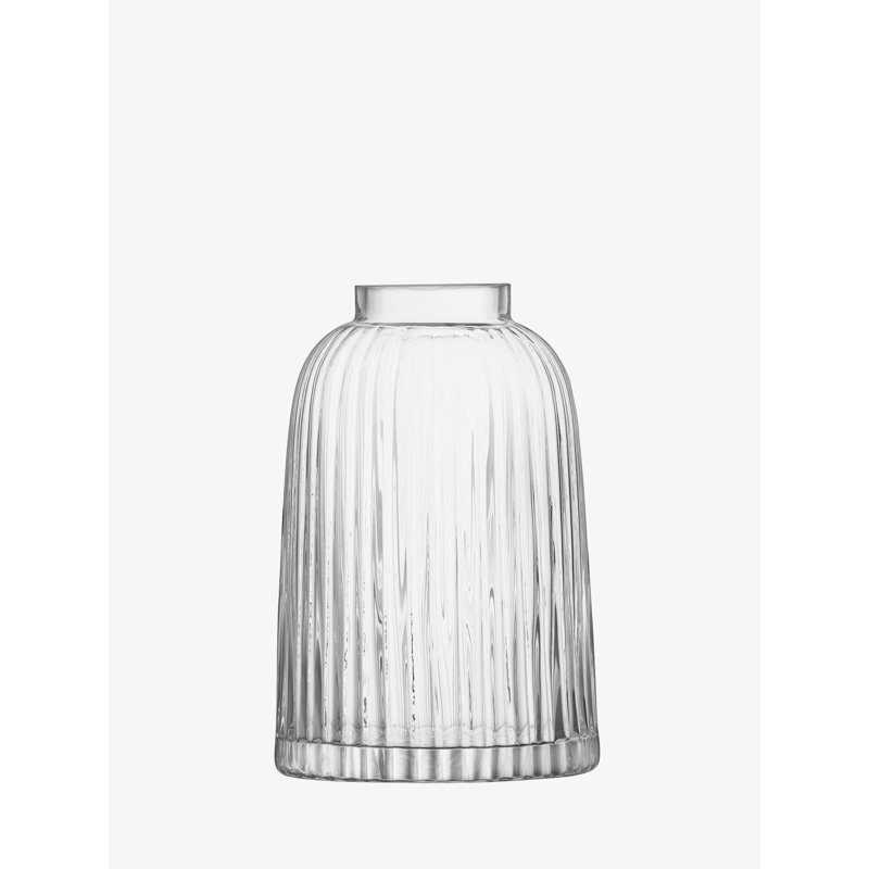 Handmade Glass Table Vase, Clear,  7.874" H x 5.315" W x 5.315" D