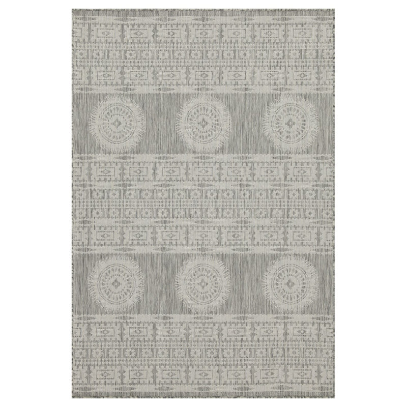Silver 8X10 Indoor/Outdoor Area Rug - Durable And Weather-Resistant Floor Covering, Rectangle 7'10" x 10'3"