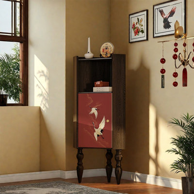 Walnut Storage Cabinet with Single Door