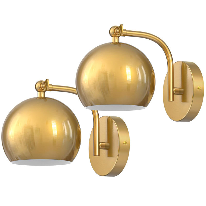 Quame Iron LED Wall Sconces, Gold