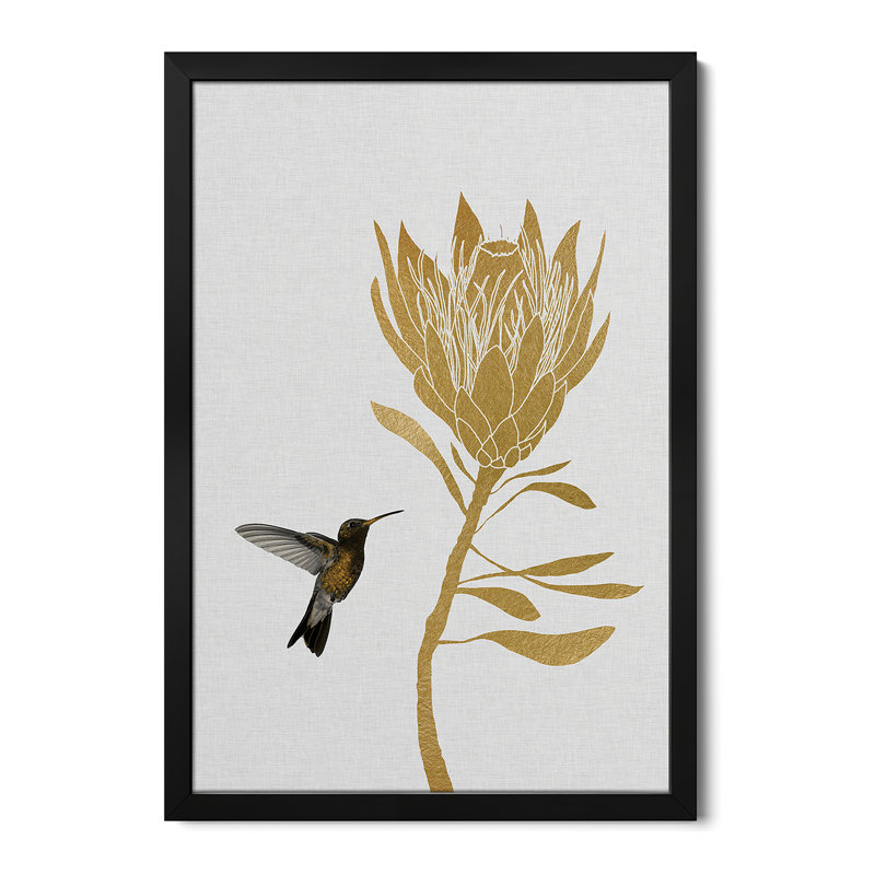 Affiche haut de gamme Colibri et fleur II par Orara Studio, H 32 po x l 24 po