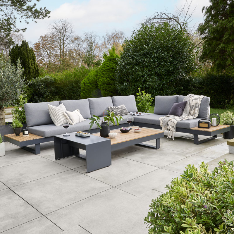 Nabiha - Easton Large Corner Set with Sun Recliner and Cushions