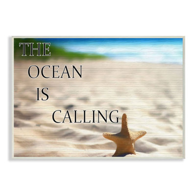 «Ocean Calling Inspirational Word Beach Coast Photo», impression sur toile
