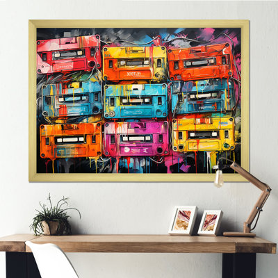 Neon Groove Cassette Tapes II - Cassette Tapes Wall Art