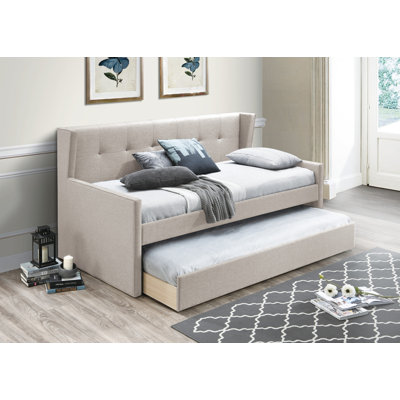 Brecken Upholstered Microfiber / Microsuede Daybed with Trundle Bed