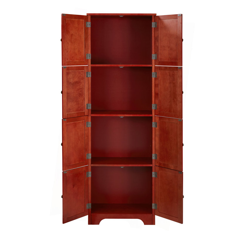 72.4" Tall Storage Cabinet Tall Storage Cabinet With 8 Doors And 4 Shelves ,Bookshelf Living Room, Kitchen, Dining Room, Office  Freestanding Storage Cabinet