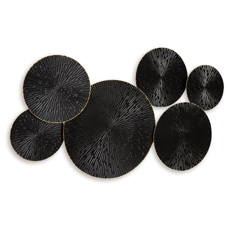 Black and Gold Geometric Metal Wall Sculpture