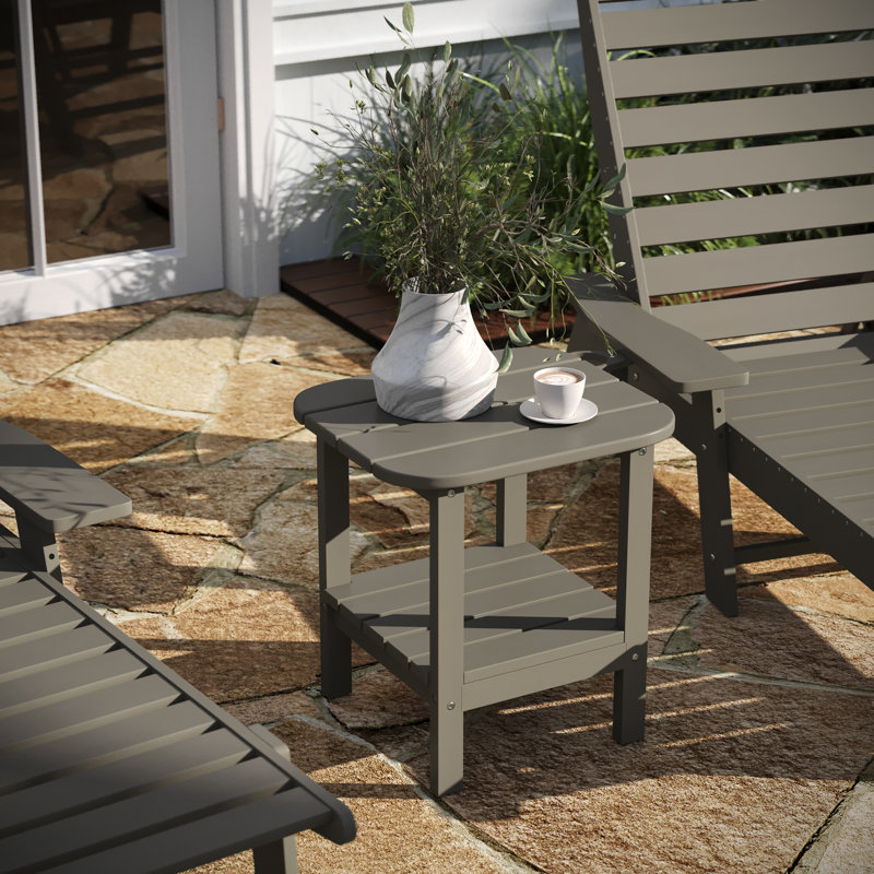 Collis Rectangular Outdoor Side Table , 17 " W 17 " D, Brown