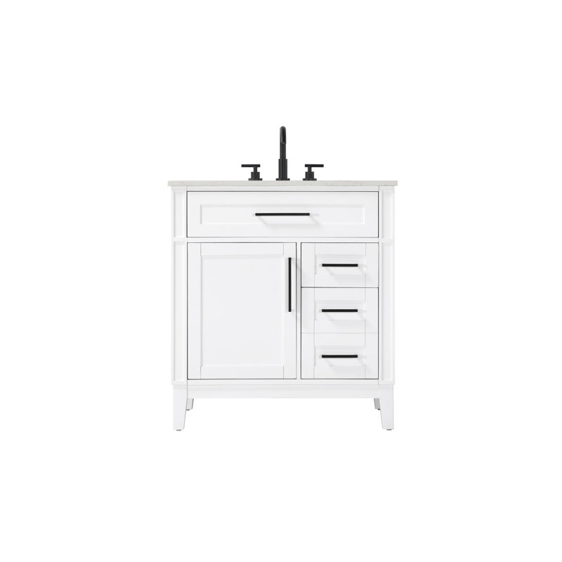 Meuble-lavabo simple 32 po blanc miel, 32", Blanc