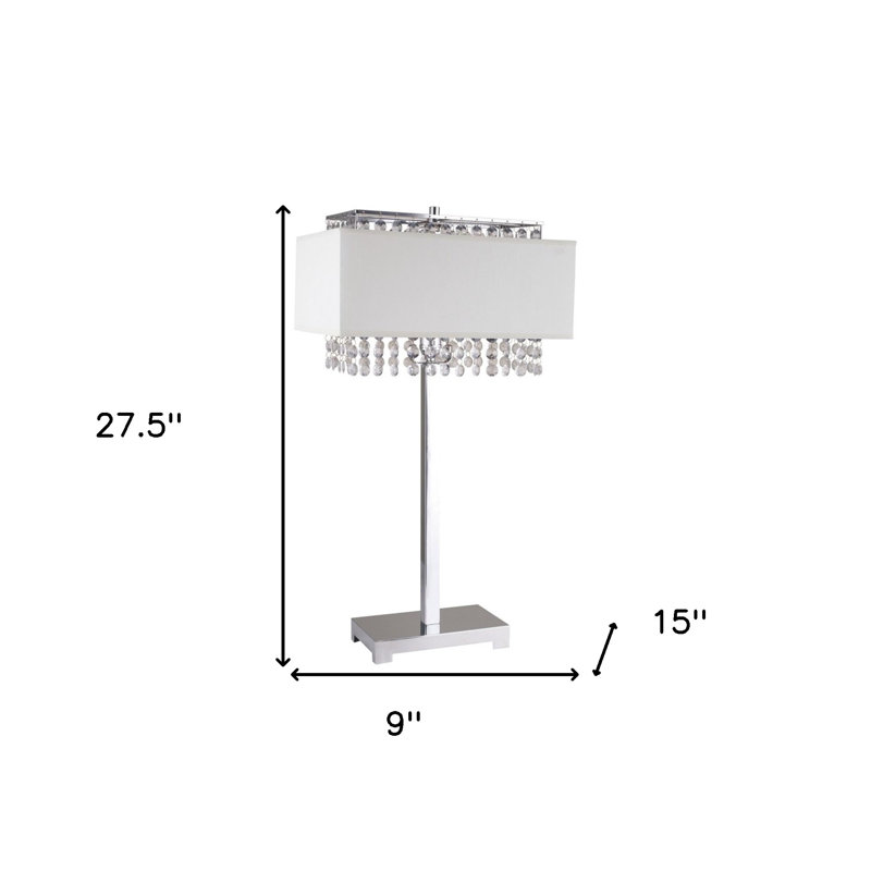 Lampe de table chromée 28 po Haydon, Blanc