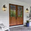  Applique murale d'extérieur 21 po à 1 lumière avec abat-jour en verre transparent pour porche, patio, garage et entrée-120648297-120648302