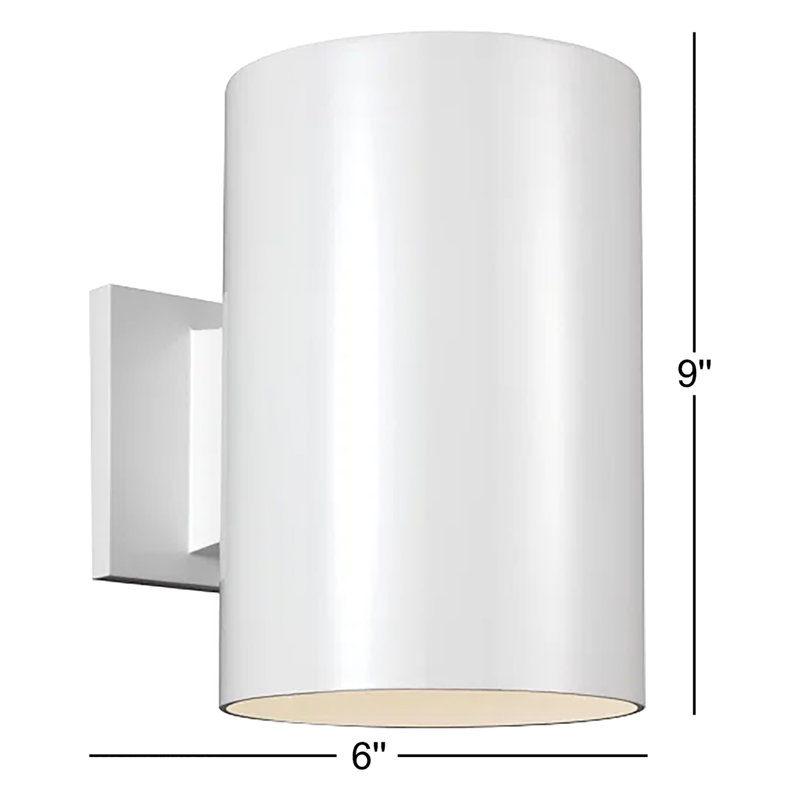 Outdoor Cylinders Large LED Wall Lantern from Visual Comfort Studio, 9" H x 6" W x 6" D, White