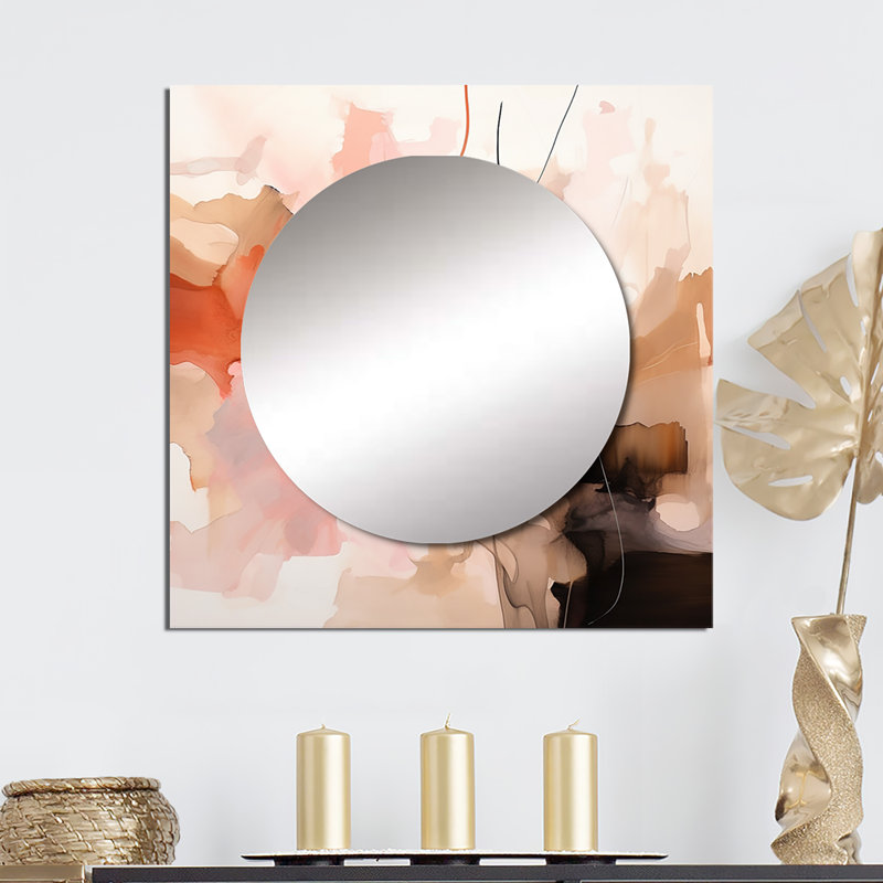 Leylashka - Art mural miroir à formes abstraites carrées pour salle de bain, 36 po x 36 po
