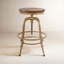 Swivel Solid Wood Adjustable Height Stool-422815555